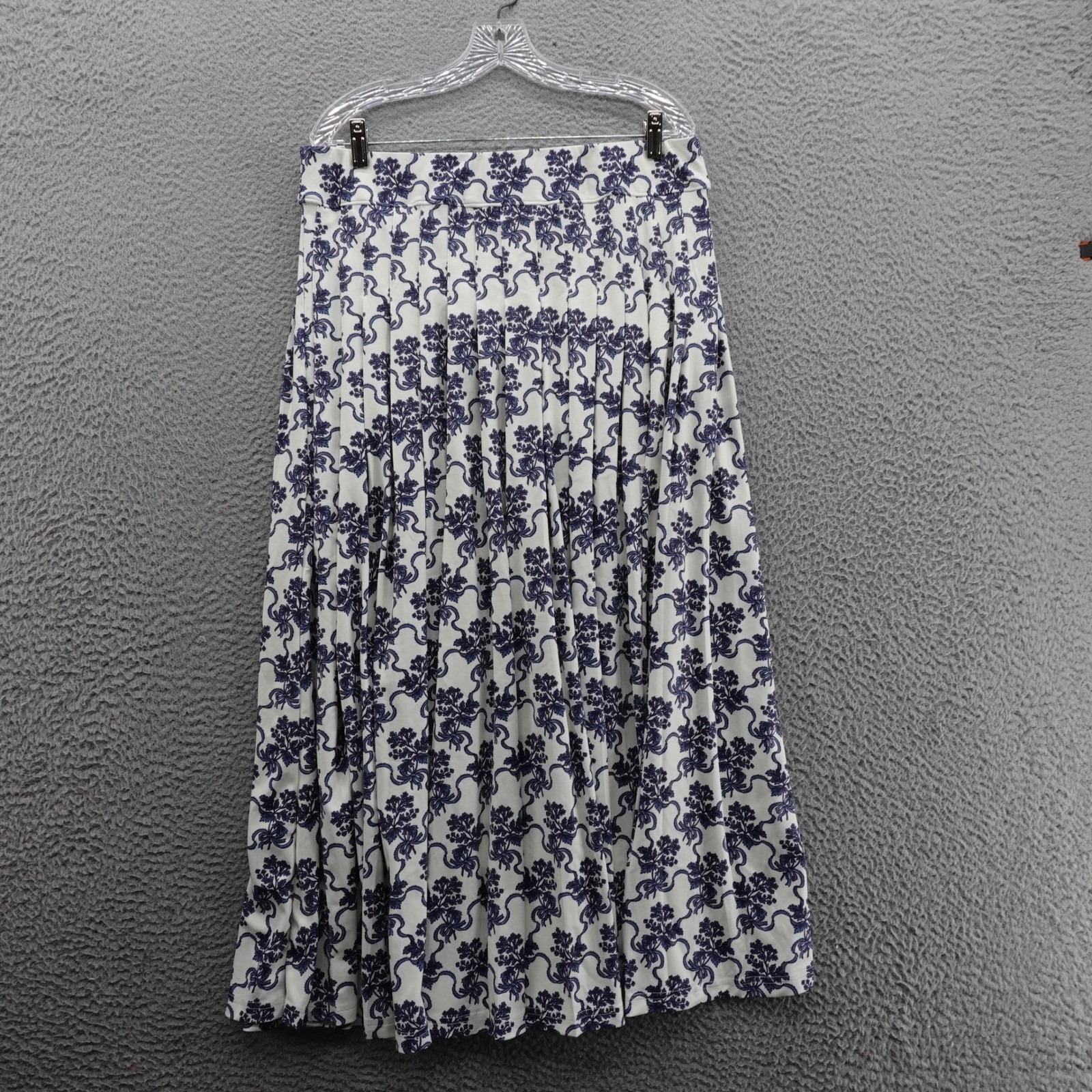 Smith And Quinn Women Lennox Ribbon Bouquet Pleated Maxi Skirt Xl Ivory Blue New